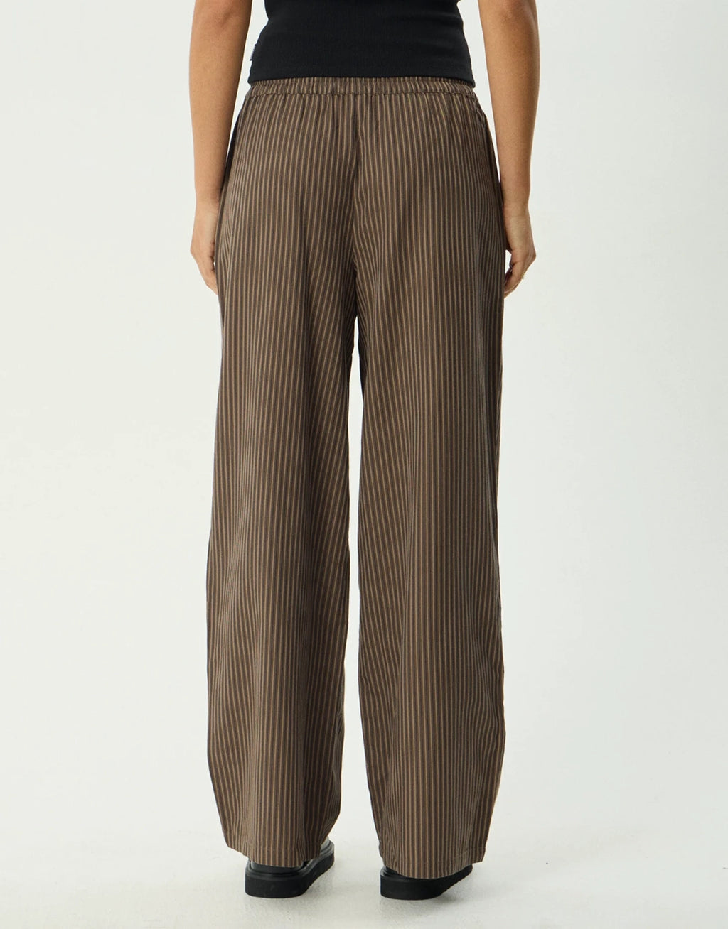 Cyrus Wide Leg Pant - Coffee Stripe