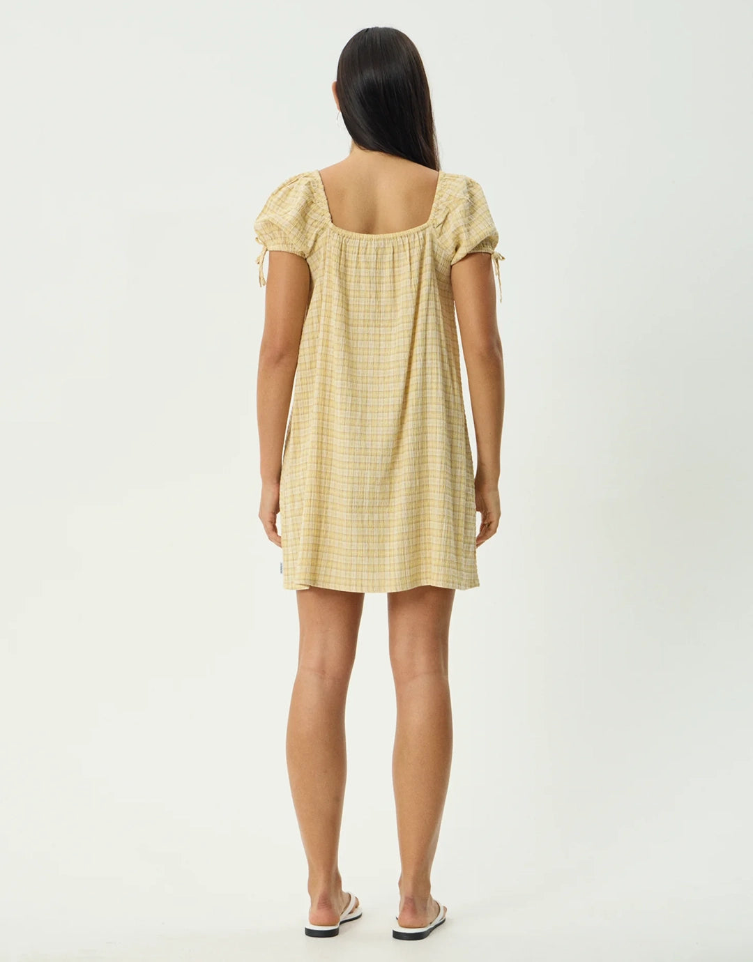 Sunday Seersucker Mini Dress - Lemon Check