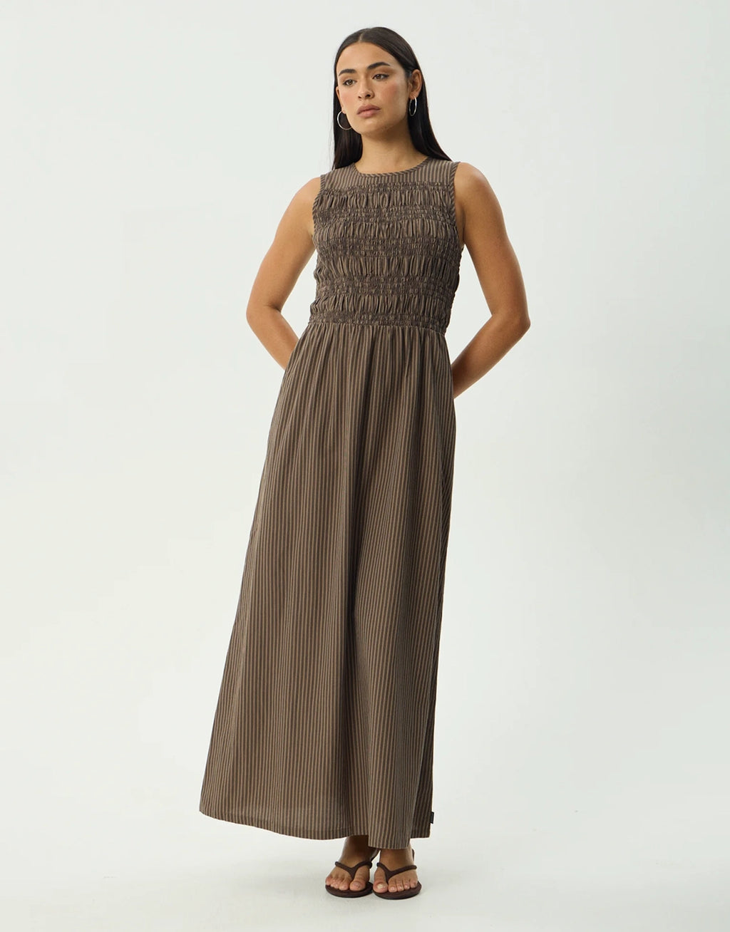 Cyrus Maxi Dress - Coffee Stripe