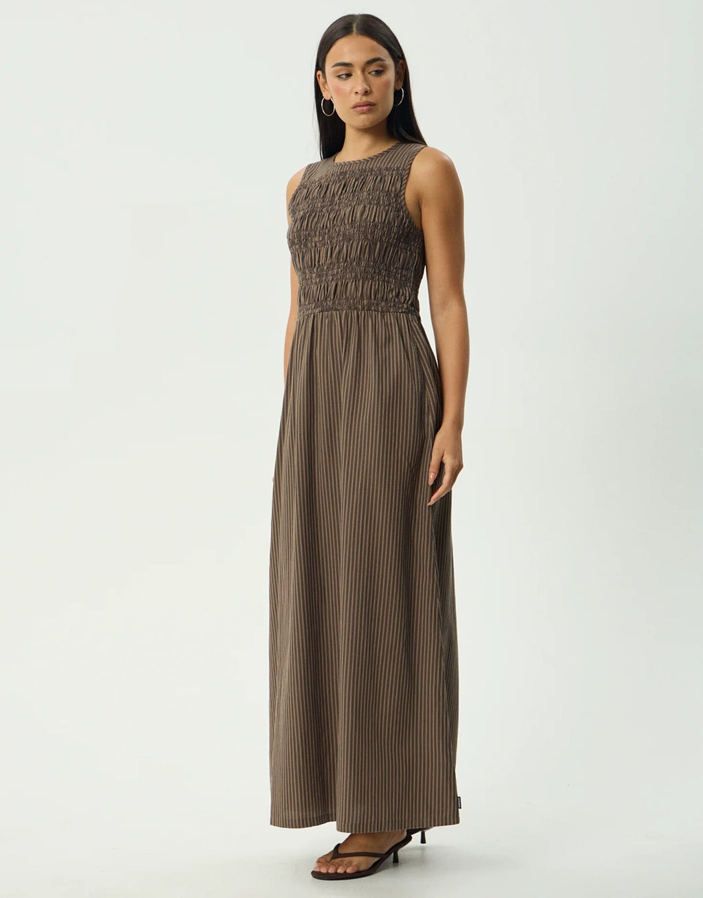Cyrus Maxi Dress - Coffee Stripe