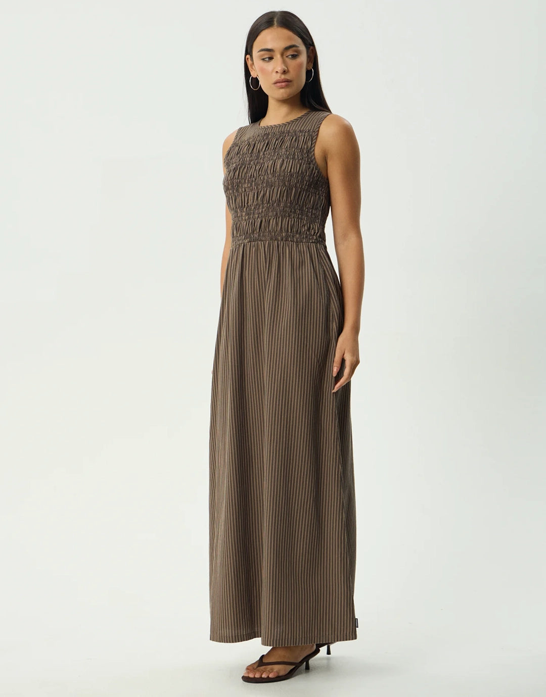 Cyrus Maxi Dress - Coffee Stripe