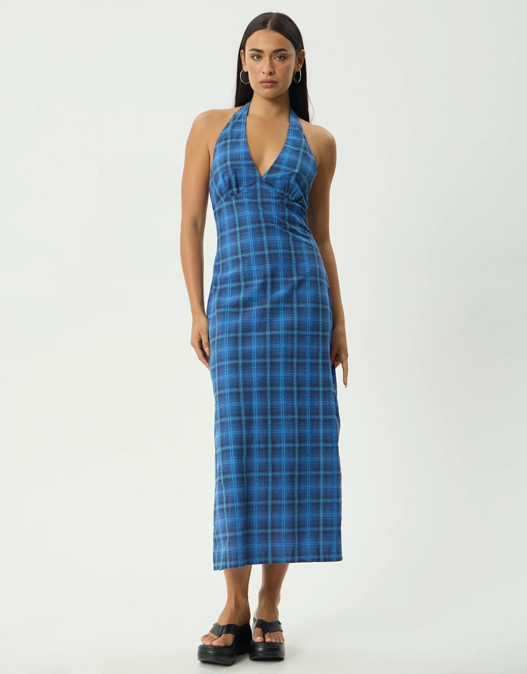 Camden Seersucker Maxi Dress - Marina Check