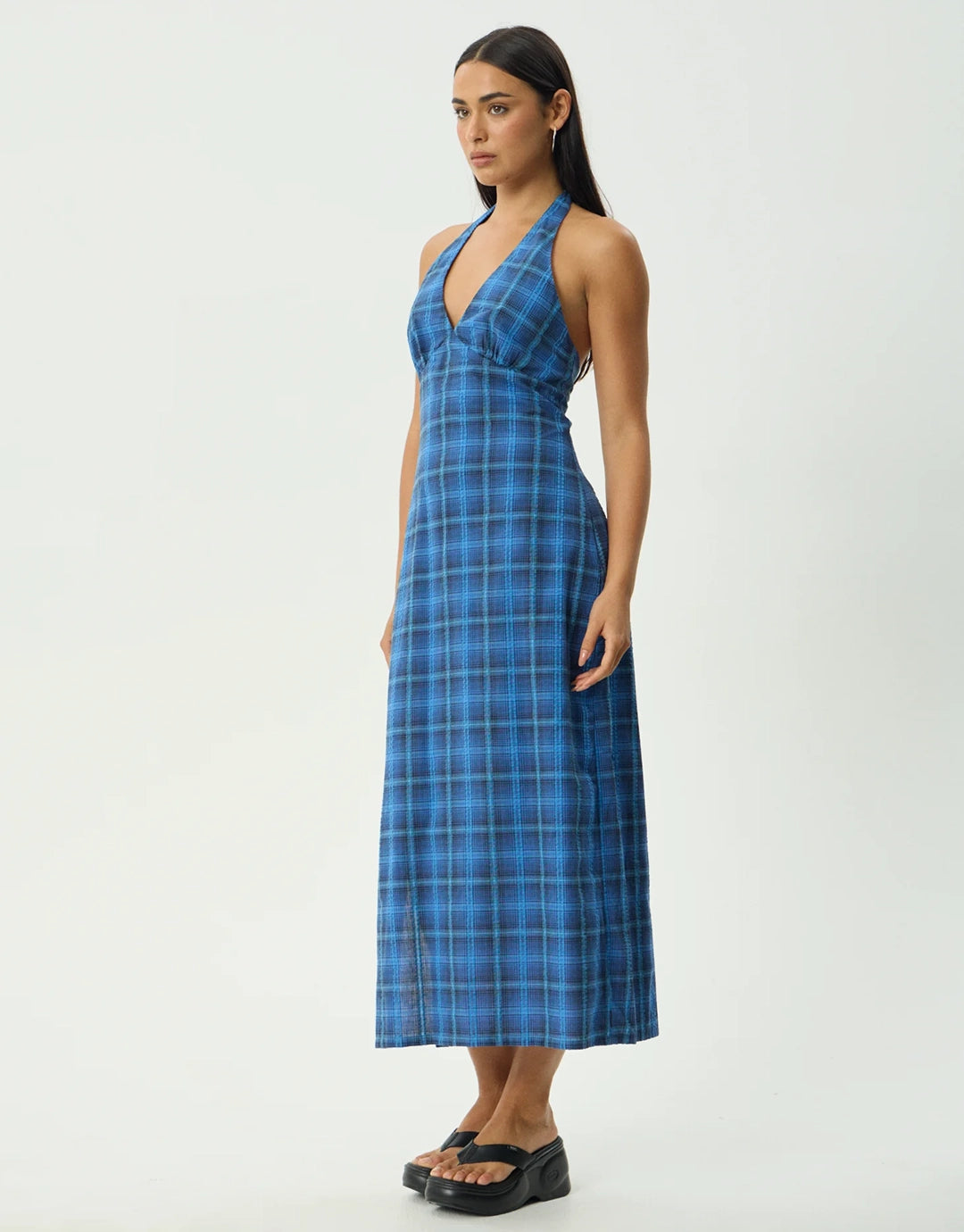 Camden Seersucker Maxi Dress - Marina Check