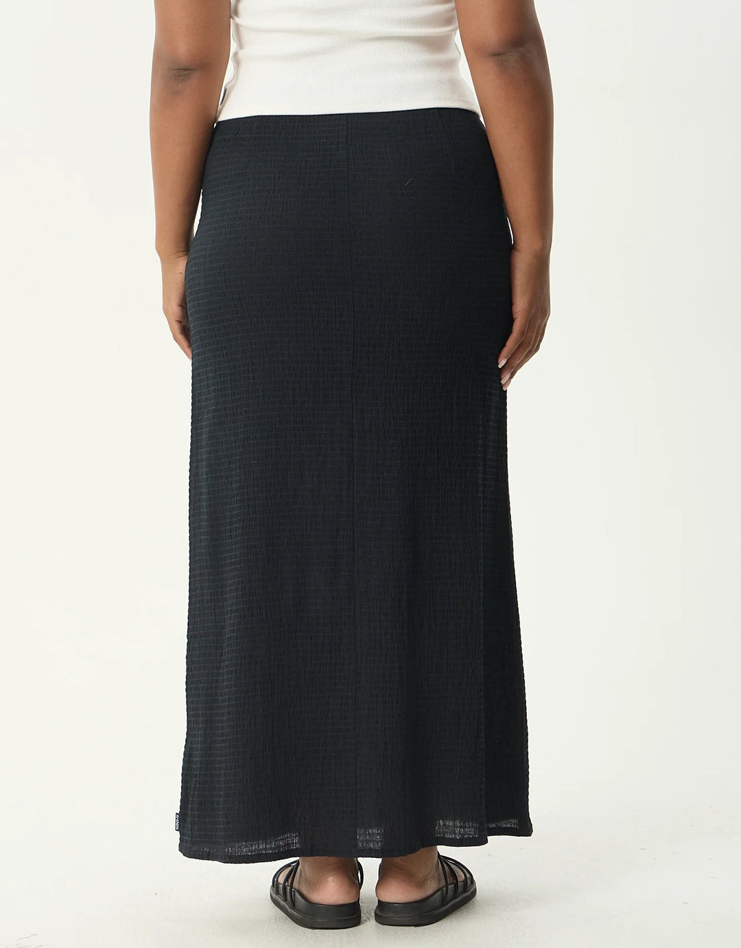 Focus Seersucker Maxi Skirt - Black