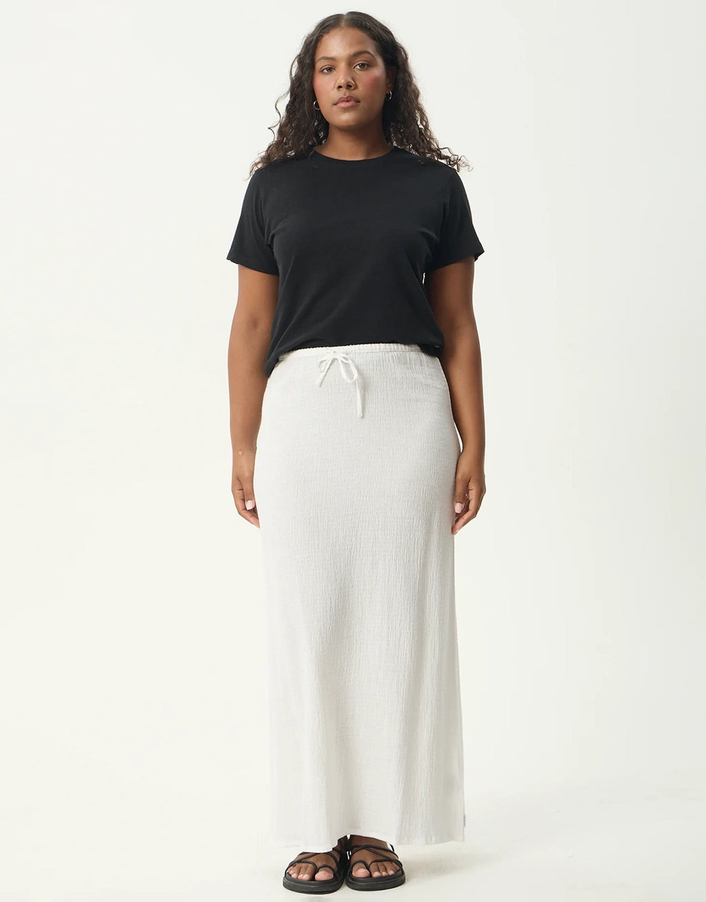Focus Seersucker Maxi Skirt - Off White