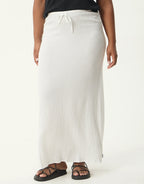 Focus Seersucker Maxi Skirt - Off White by Afends - view 3