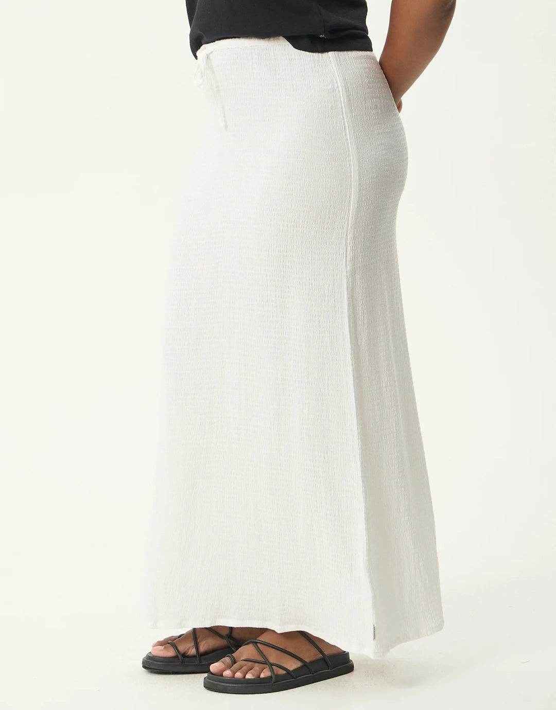 Focus Seersucker Maxi Skirt - Off White