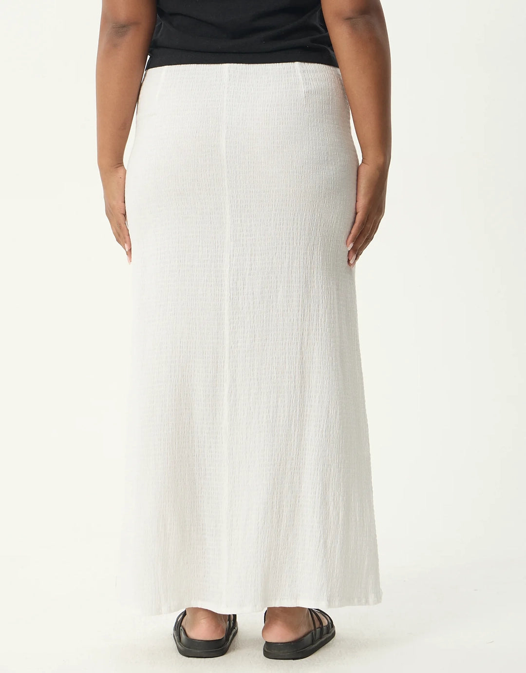 Focus Seersucker Maxi Skirt - Off White