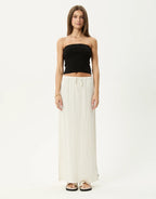 Focus Seersucker Maxi Skirt - Off White by Afends - view 7