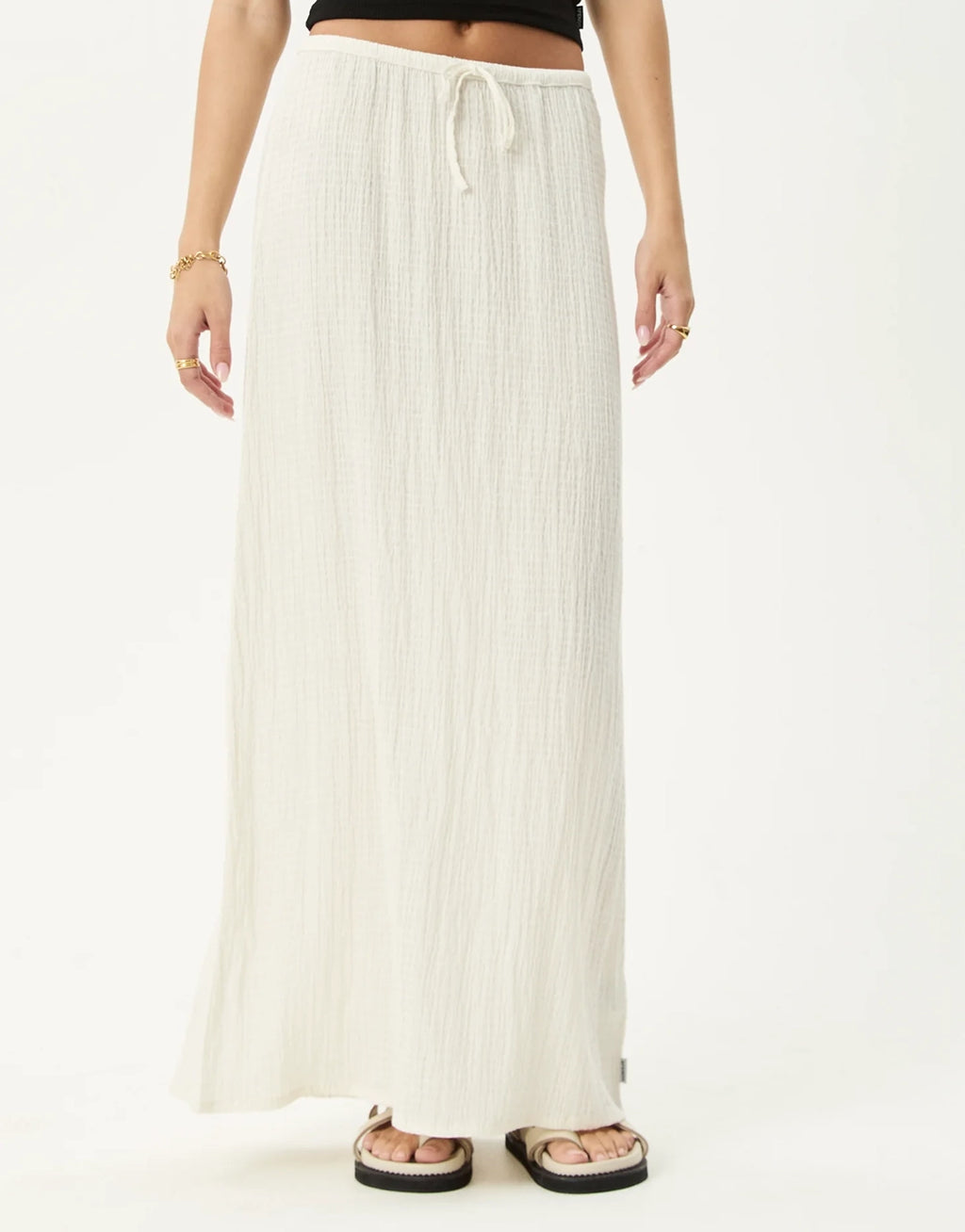 Focus Seersucker Maxi Skirt - Off White