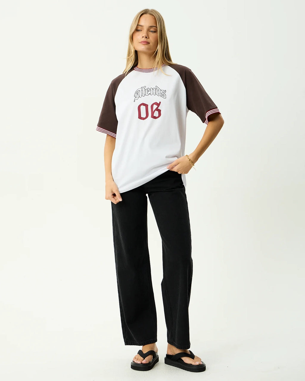 Dexter - Oversized T-Shirt - Coffee / White by Afends - view 2