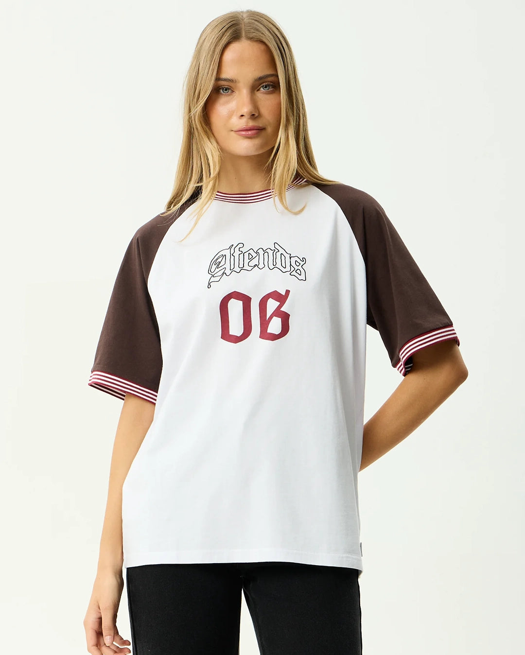Dexter - Oversized T-Shirt - Coffee / White by Afends - view 3