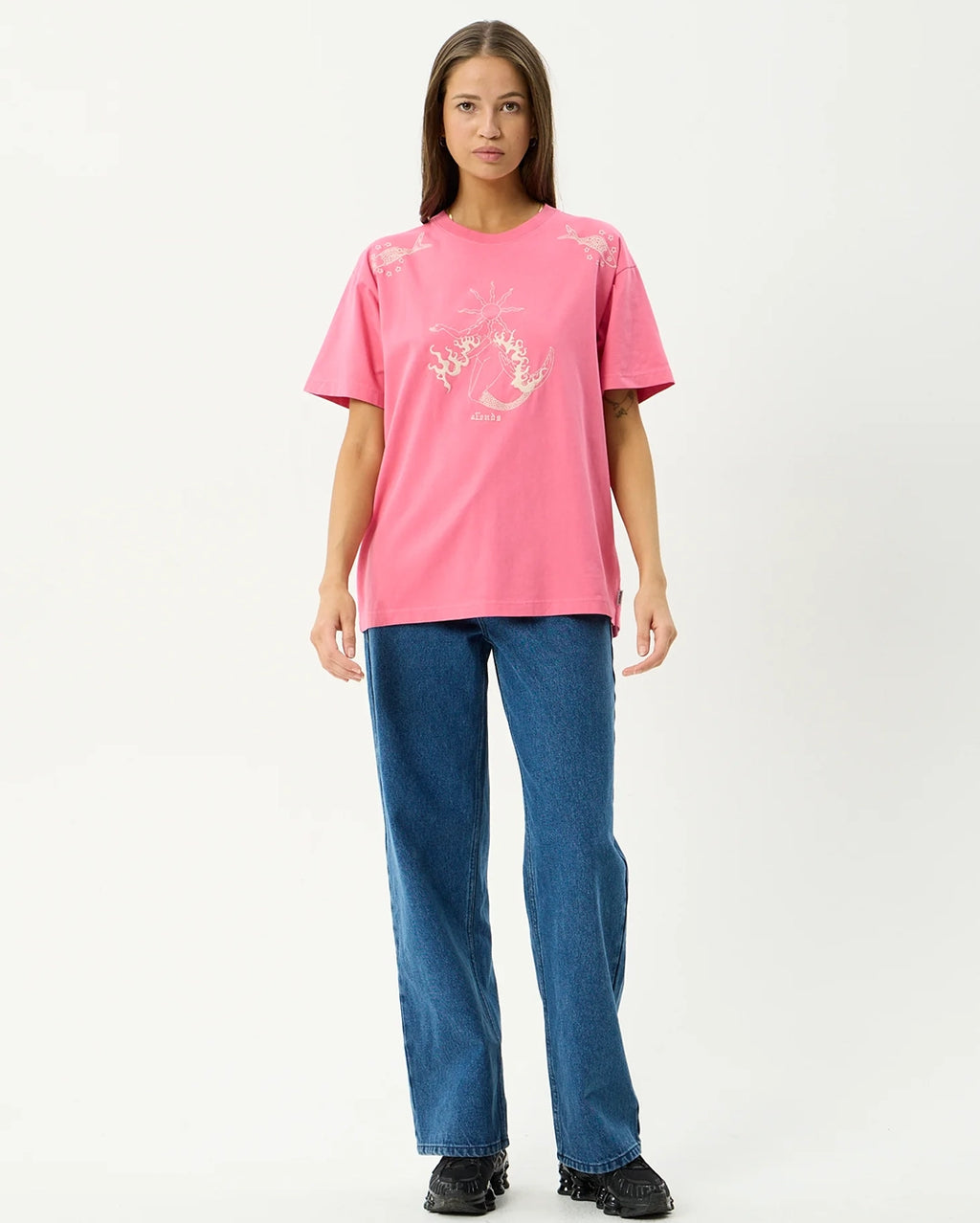 Sea Siren - Oversized T-Shirt - Washed Raspberry by Afends - view 2