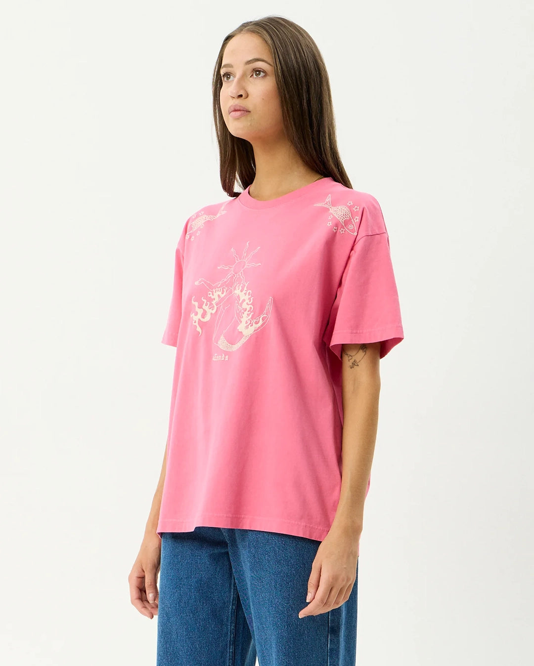 Sea Siren - Oversized T-Shirt - Washed Raspberry by Afends - view 3
