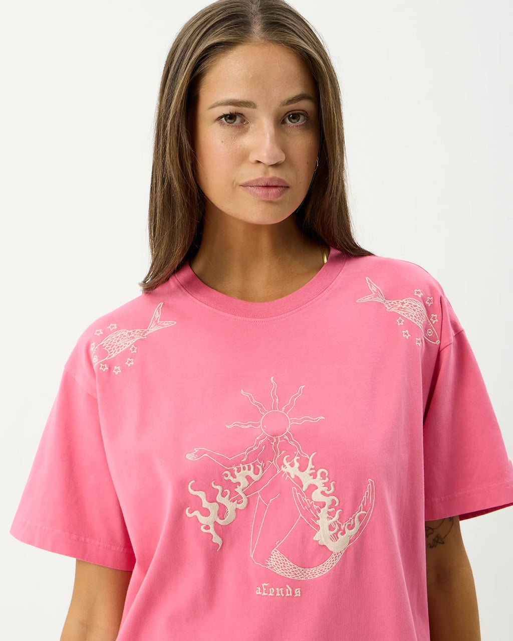 Sea Siren - Oversized T-Shirt - Washed Raspberry by Afends - view 6