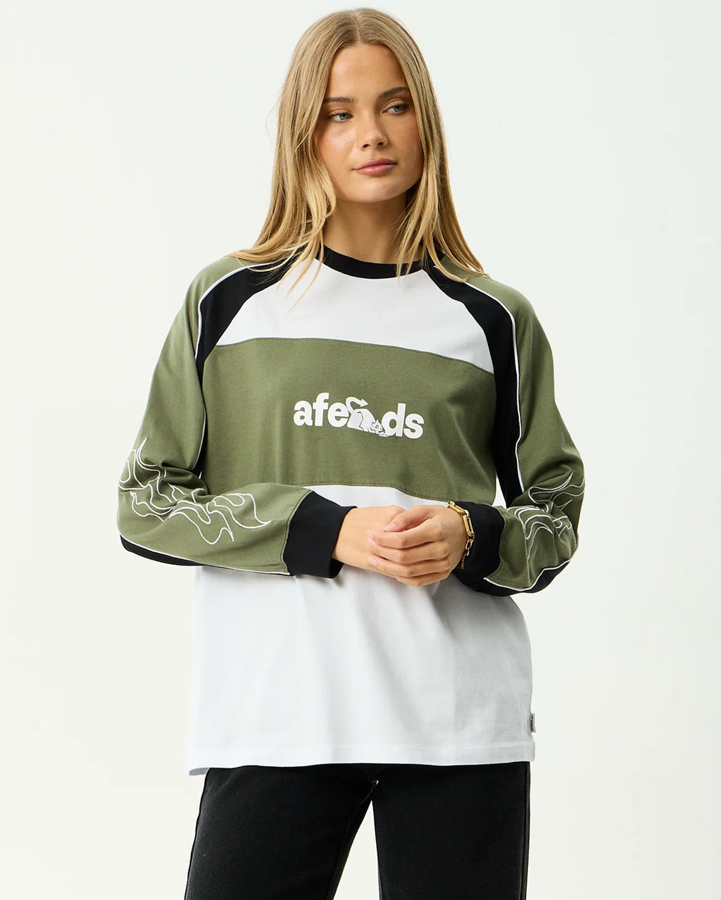 Dirts - Long Sleeve T-Shirt - Deep Olive by Afends - view 3