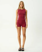 Sunny - Knit Tank - Burgundy by Afends - view 2