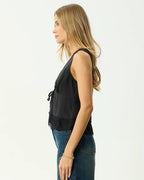 Sinclair - Cupro Tie Top - Black by Afends - view 5