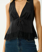 Sinclair - Cupro Tie Top - Black by Afends - view 7