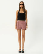 Capricorn - Seersucker Short - Burgundy / Beige Check by Afends - view 2