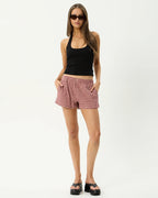 Capricorn - Seersucker Short - Burgundy / Beige Check by Afends - view 4