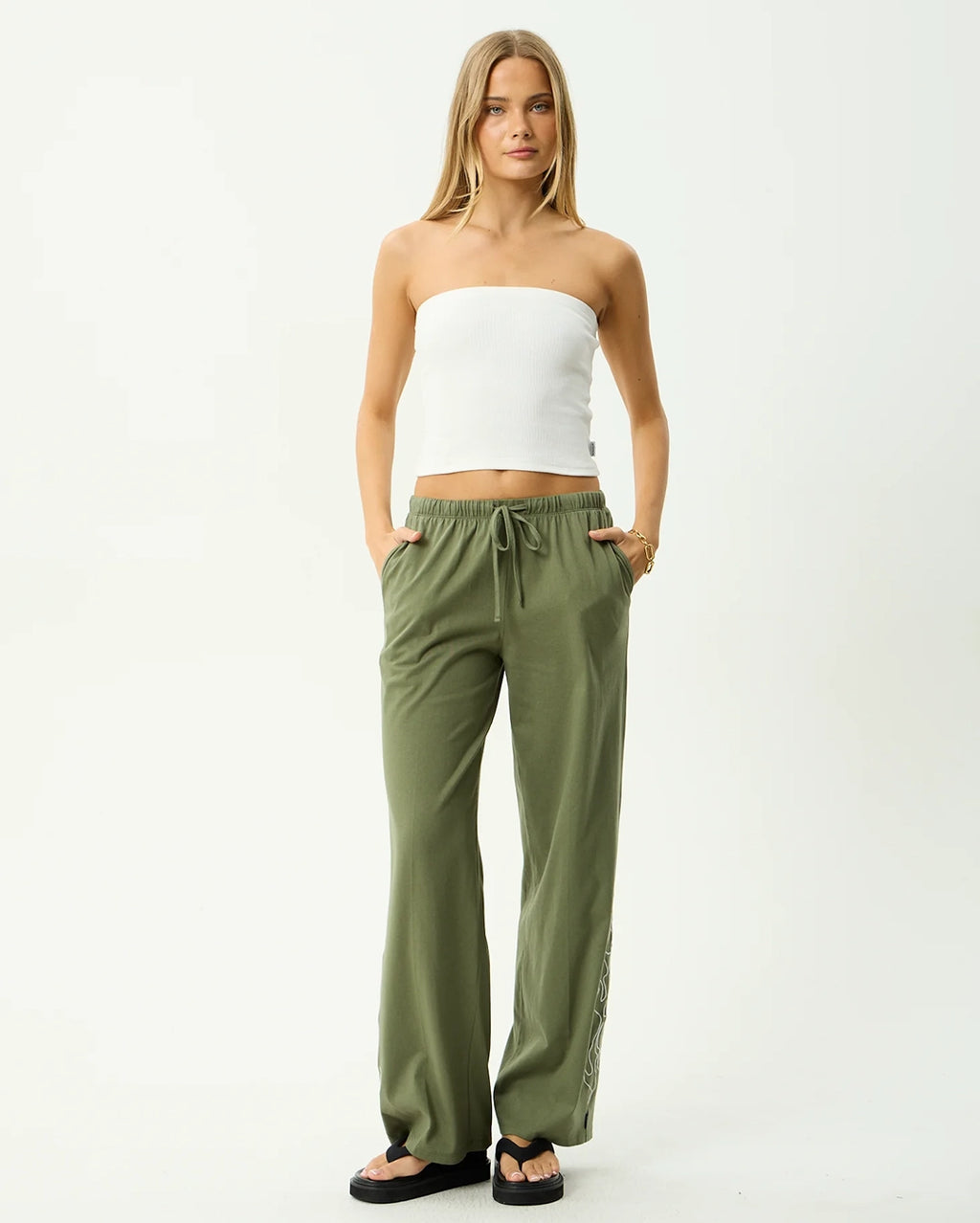 Dirts - Jersey Pant - Deep Olive by Afends - view 2