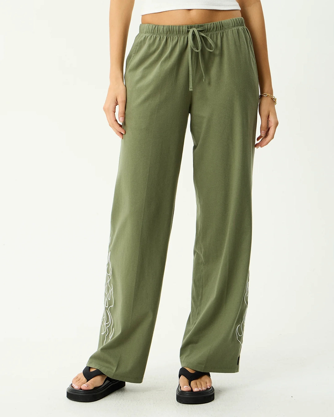 Dirts - Jersey Pant - Deep Olive by Afends - view 3