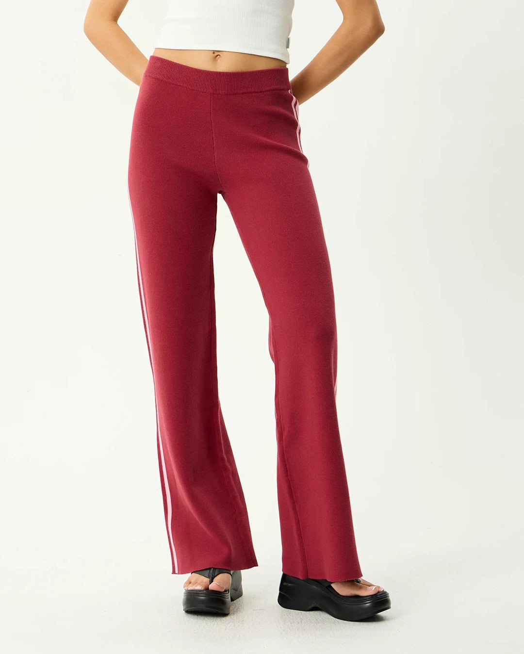 Sunny - Knit Pant - Burgundy by Afends