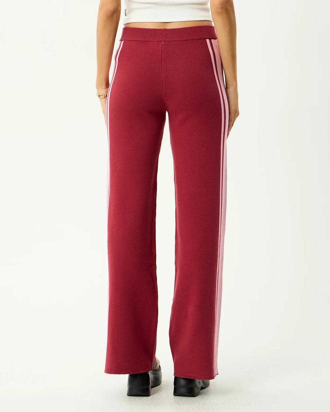 Sunny - Knit Pant - Burgundy by Afends - view 5