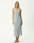 Lagoon - Seersucker Midi Dress - Overcast Check by Afends - view 4