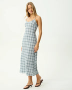 Lagoon - Seersucker Midi Dress - Overcast Check by Afends - view 2