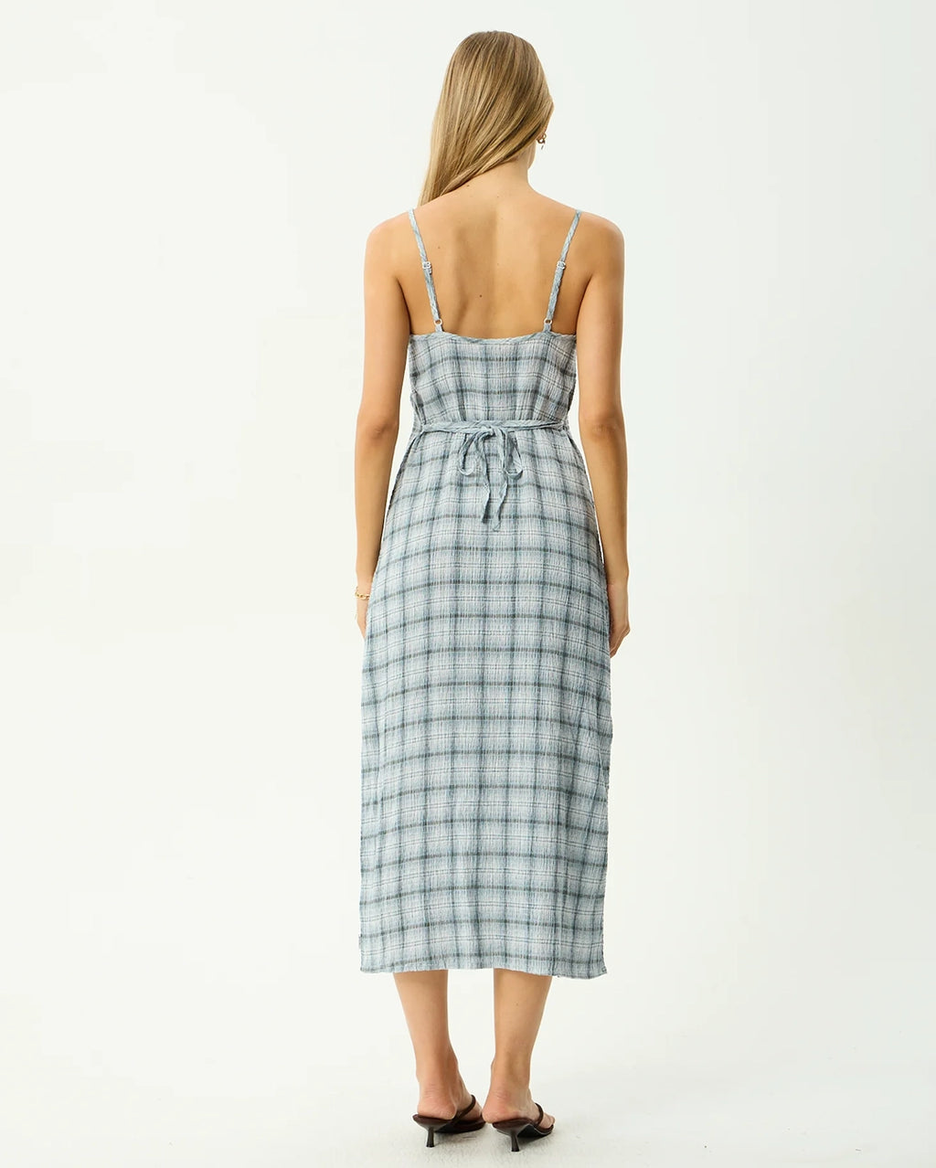 Lagoon - Seersucker Midi Dress - Overcast Check by Afends - view 6