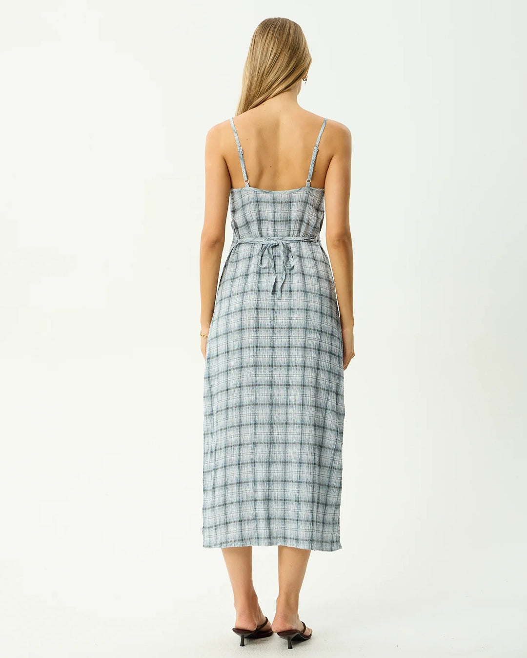 Lagoon - Seersucker Midi Dress - Overcast Check by Afends - view 6