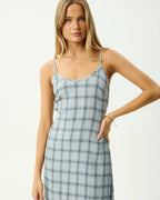 Lagoon - Seersucker Midi Dress - Overcast Check by Afends - view 7