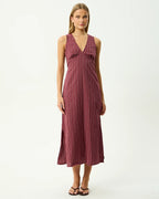 Ledger - Maxi Dress - Burgundy Stripe by Afends
