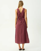 Ledger - Maxi Dress - Burgundy Stripe by Afends - view 5