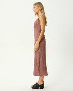 Capricorn Tully - Seersucker Maxi Dress - Burgundy / Beige Check by Afends - view 5