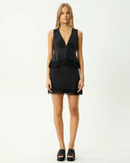 Sinclair - Cupro Mini Skirt - Black by Afends - view 6