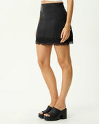 Sinclair - Cupro Mini Skirt - Black by Afends - view 3