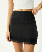 Sinclair - Cupro Mini Skirt - Black by Afends - view 2