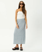 Lagoon - Seersucker Maxi Skirt - Overcast Check by Afends - view 6