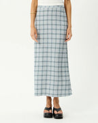 Lagoon - Seersucker Maxi Skirt - Overcast Check by Afends - view 2