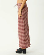 Capricorn - Seersucker Maxi Skirt - Burgundy / Beige Check by Afends - view 6