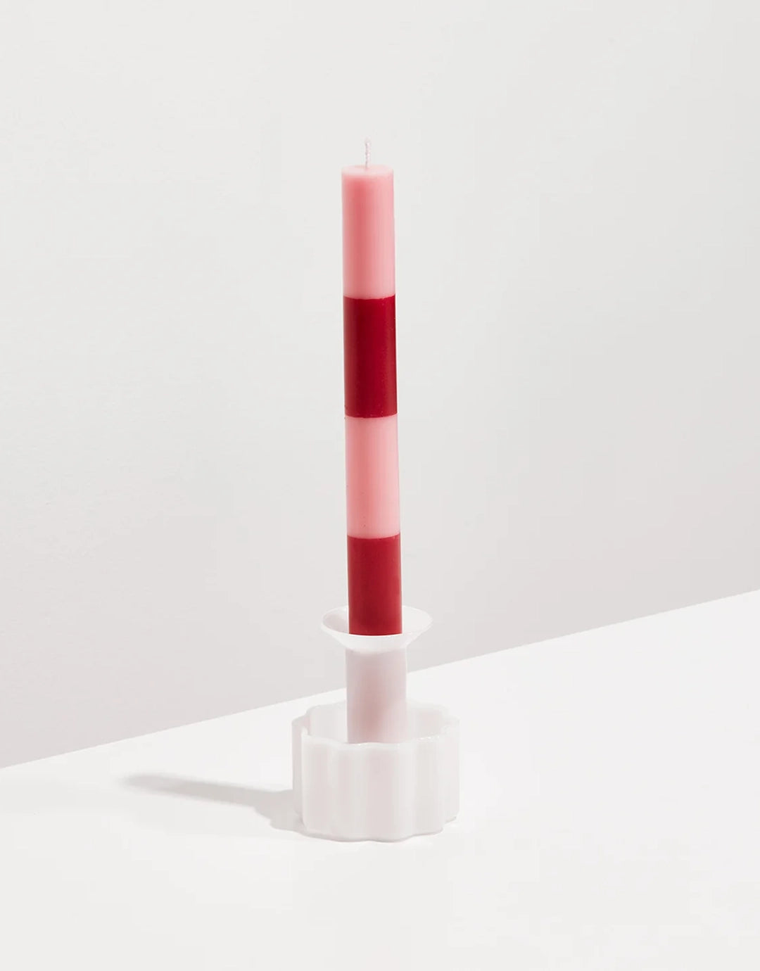 Striped Candles - 4 Pack - Pink & Maroon