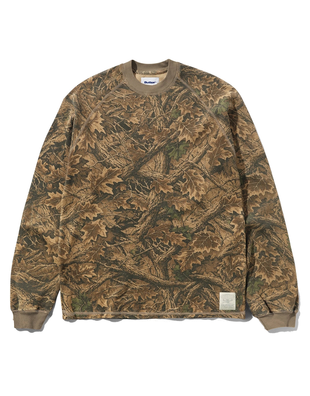 Waffle Long Sleeve Top - Forest Camo by Butter Goods