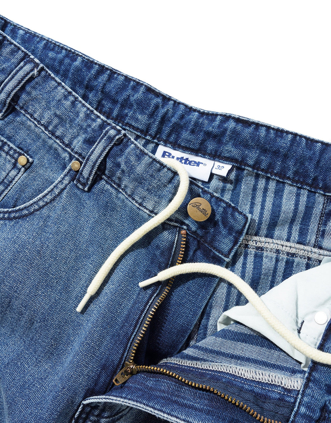 Wide Cut Denim Jeans - Vertical Stripe by Butter Goods - view 8