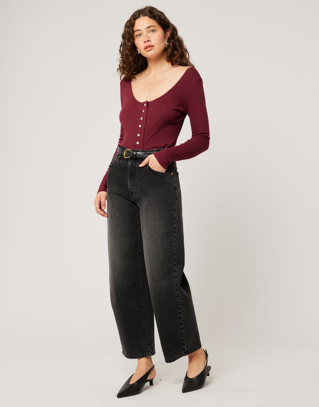 Gigi Barrel Denim Jeans - 80s Black