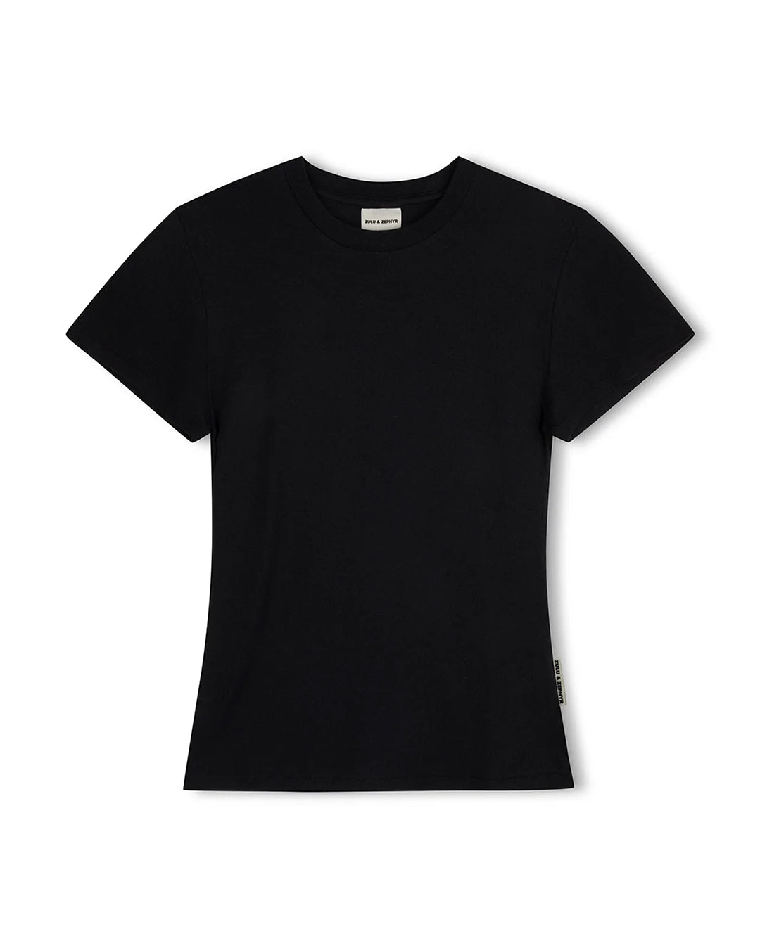 Black Rib Hemp Jersey T-Shirt - Black by Zulu and Zephyr - view 4