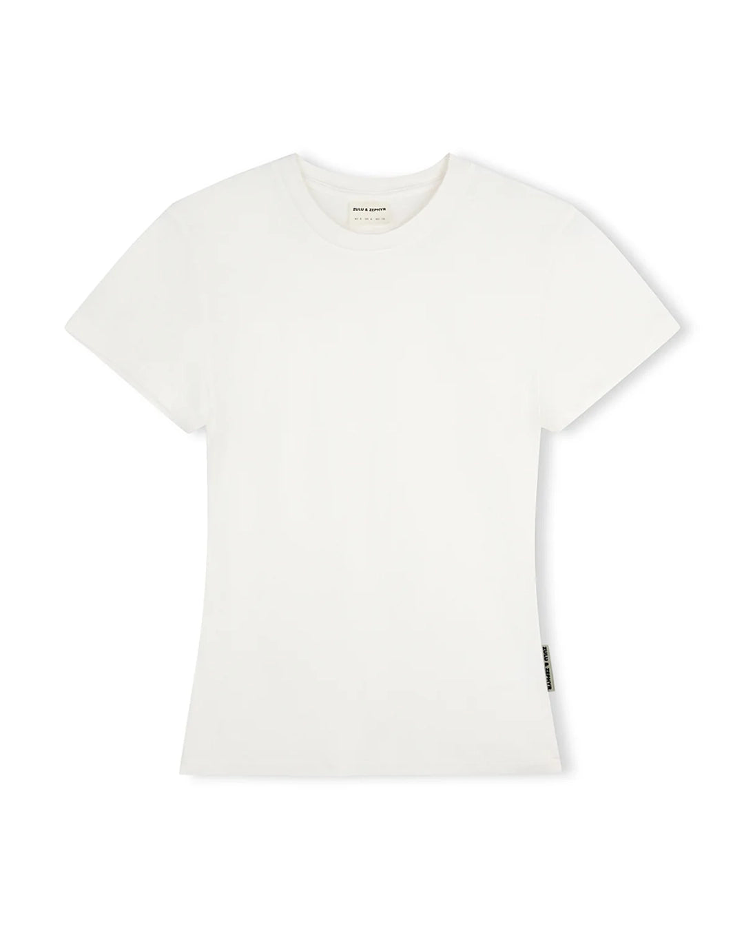 White Rib Hemp Jersey T-Shirt - White by Zulu and Zephyr - view 4