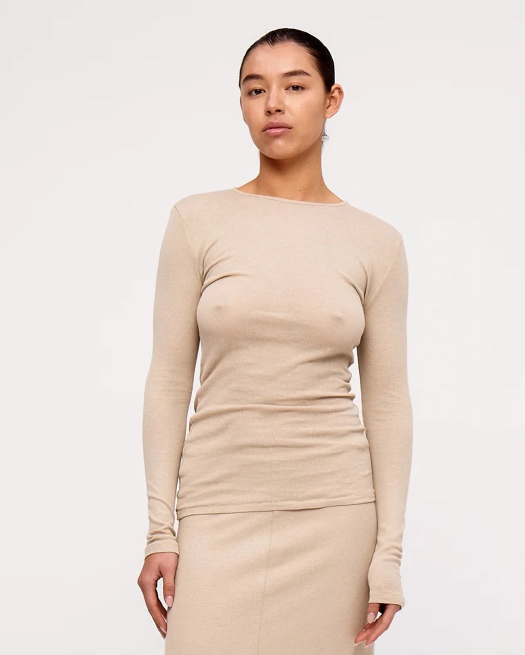Husk Rib Hemp Jersey Long Sleeve Top - Husk by Zulu and Zephyr